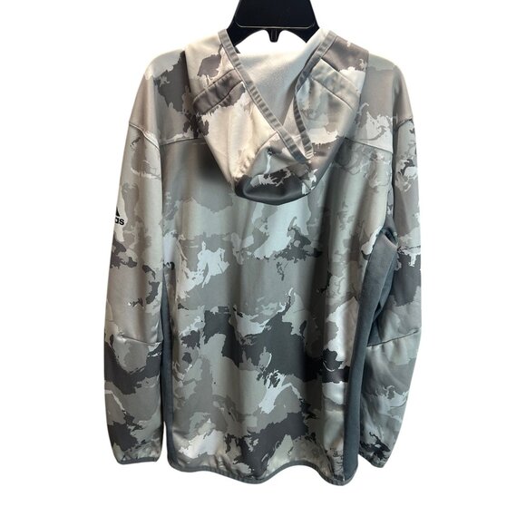 Adidas AEROREADY Mens Camouflage Full-Zip Hoodie M Gray White Activewear Gym - Picture 12 of 14